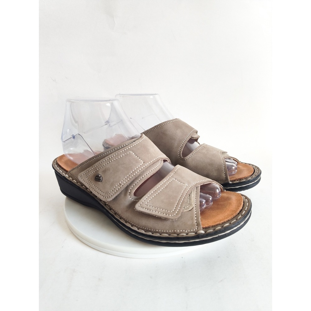 Finn Comfort Sandals 37 D Jamaika Adjustable 2 Strap Wedge Slides Neutral German